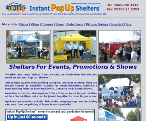 promomarquee.com: Event, Promotions and Show Shelters - Instant Pop Up Shelters
Event, Promotions and Show Shelters - Instant Pop Up Shelters - The worlds quickest shelters - Up in 60 seconds