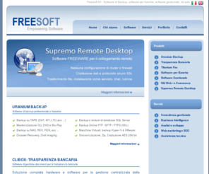 freesoftsrl.it: Freesoft Srl - Software di Backup, software per banche, software gestionale, siti web
Freesoft Srl - Sviluppo software, programmi gratuiti, backup, siti web