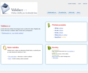 validace.cz: Validace.cz
Web o validaci a homologaci jmen a poštovních adres