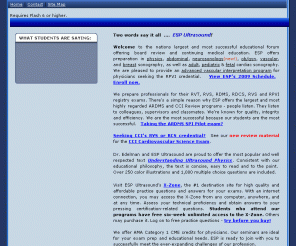 esp-inc.com: 
	ESP Ultrasound - Sidney K. Edelman, Ph.D.

ESP Ultrasound, director Sidney K. Edelman PhD, provides the largest and most successful ultrasound registry reviews and CME classes in physics, vascular, abdominal, ob/gyn, breast and adult, pediatric & fetal echocardiography.
