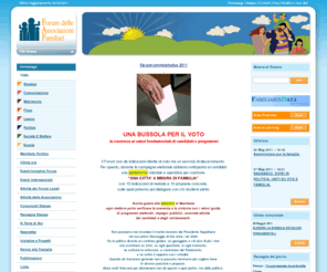 piufamiglia.com: Forum associazioni familiari - Associazioni Familiari - Famiglia - Associazioni Famiglia - Forumfamiglie.org
Forumfamiglie.org è un forum che si occupa di Associazioni Familiari, con dibattiti su varie tematiche quali: la Bioetica, il Matrimonio, 
         la Comunicazione, il Fisco, il Lavoro, la Politica, Società e Welfare, la Scuola.