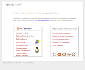 spreadsmart.co.uk: The domain DOMAIN is registered by NetNames
