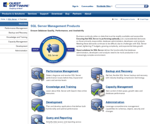 sqlssis.net: Quest SQL Server Management Tools
Manage Microsoft SQL Server quality, performance, and availability with SQL Server management tools from Quest Software.