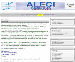 aleci.org: ALECI Association pour le logement des Etudiants de SupMéca
Informations et dialogue avec les Résidents d'ALECI à Saint-Ouen