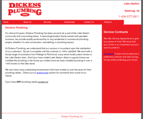 re-pex.com: Welcome to Dickens Plumbing | 1-434-577-9911
Dickens Plumbing is the premiere plumbing company on Lake Gaston and the surrounding areas. 