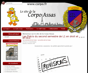 corpo-assas.org: Bienvenue sur le site de la Corpo Assas
Le site de la Corpo Assas, l'association des étudiants de Paris II - découvrez toutes les news et les infos d'Assas, université de droit et d'economie-gestion.