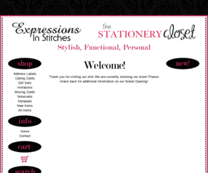 expressionsinstitches.com: Expressions In Stitches - Featuring The Stationery Closet
Embroidery, Screen PrintingFeaturing The Stationery Closet  Gifts