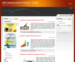 infobisnisinternet.com: Info Bisnis Internet | Belajar Bisnis Internet | Belajar Internet Marketing
Berbagi dan sharing informasi seputar bisnis online : belajar internet marketing, tips blogging, program affiliate dan lain-lain