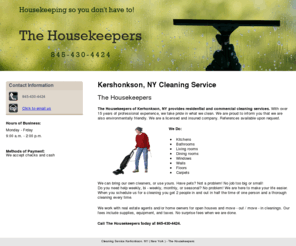 thehousekeepersny.com: Cleaning Service Kerhonkson, NY ( New York ) - The Housekeepers
The Housekeepers of Kerhonkson, NY provides residential and commercial cleaning services. References available upon request. Call now at 845-430-4424.