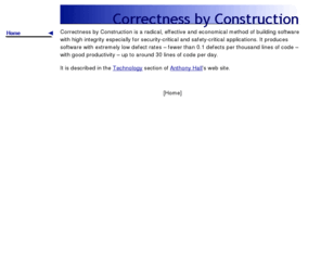 correctnessbyconstruction.com: Correctness by Construction
