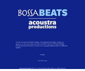 acoustra.com: BOSSABEATS.COM
jazz washington dc bossa bossabeats rippetoe ostle oscillators dan roberts heidi martin charles john lee guitar matt saxophone glen oliff bass heidi martin vocals kris funn bass larry ferguson drums mark foster bass