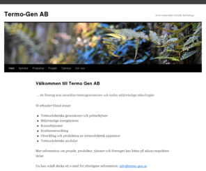 termo-gen.se: Termo-Gen AB | Environmentally friendly technology
