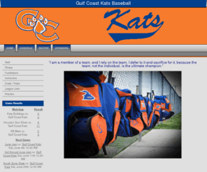 gulfcoastkats.com: Gulf Coast Kats Baseball
Welcome to the Gulf Coast Kats Baseball Team Site!