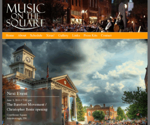 musiconthesquare.com: Music on the Square
Live from the Courthouse square. Performances by local and regional bands, storytellers, poets, and other artists.