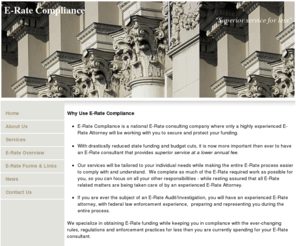 e-ratecompliance.com: E-Rate Consulting, Erate Consulting, E-Rate Consultant, Erate Consultant, E-Rate Attorney, Erate Attorney, E-Rate Compliance, Erate Compliance
E-Rate Compliance is a national Erate counsulitng company providing Erate consulting, e-rate legal, e-rate audit, and e-rate administration services.