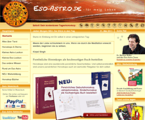 esoastro.info: Dein großes Portal für Esoterik und Astrologie
Eso-Astro.de - Das große Portal für Esoterik und Astrologie. Kostenlose Horoskope, Tarot, Beratung und vieles mehr.