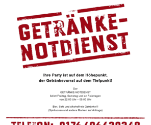 xn--getrnke-notdienst-tqb.com: Getränke-Notdienst
Getränke-Notdienst im Raum Wolfenbüttel falls Ihrer Party einmal die Vorräte ausgehen sollten.