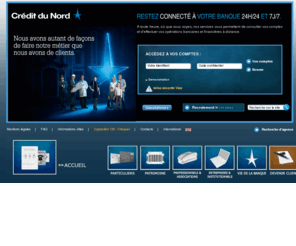 creditdunord.com: Accueil Banque - Crédit du Nord
Tous les services de notre banque pour les professionnels, les entreprises et les particuliers, les informations bancaires en ligne, les placements financiers, les prêts personnels, les financements, ainsi que le crédit à la consommation et le crédit immobilier.