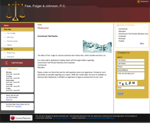 fawfolgerjohnson.com: Faw, Folger & Johnson, lawyers in Mount Airy, NC, North Carolina
MOUNT AIRY, MT AIRY, NC, North Carolina lawyers focusing on, Bankruptcy, Commercial, Corporate