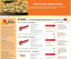 pizzasangabrielvalley.com: Pizza In San Gabriel Valley - View restaurant menus, make online restaurant reservations, find restaurants in Los Angeles, find restaurants in Las Vegas, find restaurants in Orange County, Restaurants in Southern California at PizzaSanGabrielValley.com
Search and find Pizza In San Gabriel Valley.  You may view, print, and email menus as well as place an online take out order at some of the restaurants.