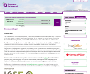 duurzamedatabase.com: Duurzame Database - duurzaam inkopen inzichtelijk gemaakt - Duurzaam inkopen
De Duurzame Database is een inkoophulp voor inkopers en een marktplaats voor aanbieder van duurzame producten en diensten. Het overzicht van duurzame producten en diensten voor de professionele markt 