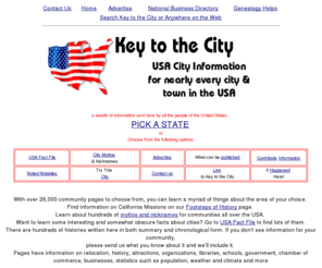 usacitiesonline.com: Top USA Directory and US City Resource Guide
Key to the City is the largest USA directory and US city resource guide featuring thousands of cities from the United States including free submissions.