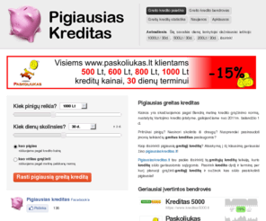 pigiausiaskreditas.lt: Greito kredito paieška | Pigiausias greitas kreditas
Greito kredito paieška - Pigiausias kreditas pinigų Tau nepaskolins, bet padės surasti patį geriausią greito kredito pasiūlymą!