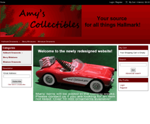amyscollectables.com: Amys Collectibles & Crafts
Hallmark ornaments and collectibles secondary market website