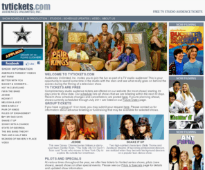 audiencesunlimited.com: Free TV Studio Audience Tickets | Audiences Unlimited, Inc.
Your source for FREE TV STUDIO AUDIENCE TICKETS.  See your favorite TV stars in person.  Order and print FREE TICKETS online for top network shows.