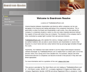 boardroomresolve.com: Boardroom Resolve
A service that helps resolve through mediation disputes between shareholders and directors of companies 