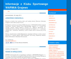 kswarmiagrajewo.org: Informacje z Klubu Sportowego WARMIA Grajewo
Najnowsze wieści z Klubu Sportowego WARMIA, informacje, ciekawostki, statystyki.