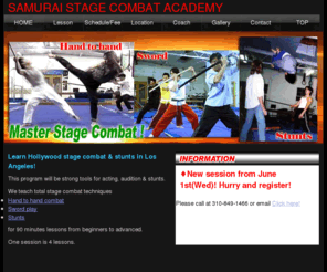 samuraistagecombat.com: SAMURAI STAGE COMBAT ACADEMY THE OFFICIAL SITE-STUNT SCHOOL
Samurai Stage Combat Academy the official site. We teach Asian stage combat with fast paced movements, weapons and stunts action for movies, TV and stage in Los Angeles.