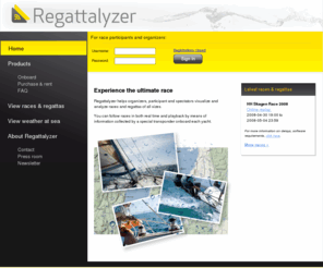 eventalyser.com: Regattalyzer -  Visualize and analyze races and regattas
Regattalyzer consists of a series of products and services designed to enhance the experience of a yacht race by means of real-time data collected from each yacht