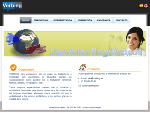 verbing.es: Verbing servicios lingüísticos, Alicante, Murcia y online
Verbing Servicios lingüísticos, realizamos traducciones, interpretaciones, correcciones y  enseñanza en Alicante, Murcia u online.