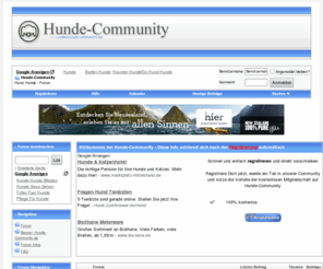 hunde-community.de: Hund, Hunde  Forum:  Hunde-Community.de
Willkommen im Hundeforum  Die Hunde Community bietet viele Informationen und Erfahrungsaustausch zu Hunderassen, Hunde Ernährung, Hundeausbildung und mehr