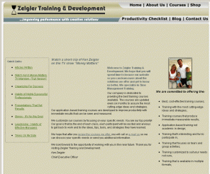 kztraining.com: Zeigler Training & Development: Time Management Training, Classes, Courses, and Programs
Zeigler Training & Development :: On-Site Time Management Training, Classes, Courses, and Programs. Ken Zeigler has over 20 years experience in Time Management and Leadership Training