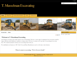 musselmanexcavating.com: T. Musselman Excavating
T. Musselman Excavating - a family owned excavating business located in South Western Ontario.