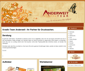 team-anderweit.com: Kreativ Team Anderweit - Ihr Partner für Drucksachen.
Werbeagentur in Much-Marienfeld. Für Werbung, Promotion und Marketing, Internet und Print-Medien. Unsere Agentur ist bekannt für ihre Flexibilität.