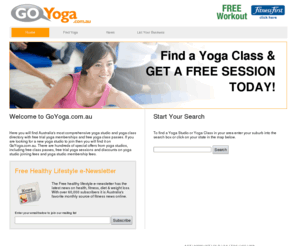 goyoga.com.au: GoYoga | australian Yoga directory | FREE Yoga session  | Yoga gyms | health clubs | Yoga centres | australian Yogas | Yoga for weight loss | Yoga | fitness | health | excercise
