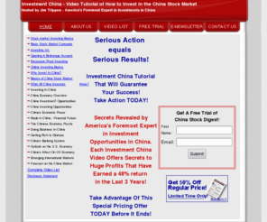 investmentchina.net: Investment China - Investing in China Expert Jim Trippon
Investment China expert Jim Trippon, America's foremost authority on investement in China, China Investment & China stock. Free Trial Issue!