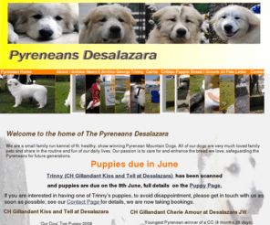 pyreneansdesalazara.co.uk: Pyrenean Home
Desalazara Pyrenean Mountain Dogs (Great Pyrenees) welcome you to their Kennel. Information can be found on our Show Records and Achievements.