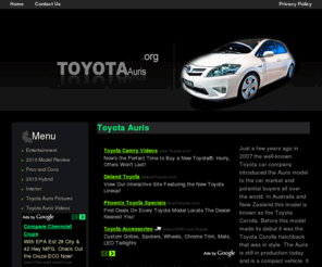 toyotaauris.org: Toyota Auris - Pictures, Videos, News and More!
The Number one Toyota Auris website and resource in the internet, we are determined to bringing you the best Toyota Auris information, video, pictures and news.