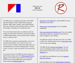amc-list.com: AMC-list mailing list
Sign up, unsubscribe, change your AMC-list settings.