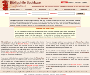 bookbase.com: Bibliophile Bookbase out of print books for sale
Out of print books, rare books search, used books, antiquarian books for sale