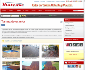 tarimaipecordoba.com: Tarima de exterior
Las maderas de Ipe, Massaranduba y Bambú son de alta calidad, siendo empleadas principalmente en instalaciones de  tarima de exterior, poseen unas características excepcionales para resistir sin ningún problema las humedades, el desgaste y las agresiones cuando está expuesta a la intemperie.