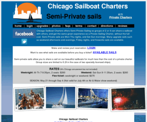 sailhere.com: Chicago SAILBOAT Charters- Semi-Private Sailing Tickets
Chicago SAILBOAT Charters - SEMI-PRIVATE Chicago sailing tickets, Day or Night sailing