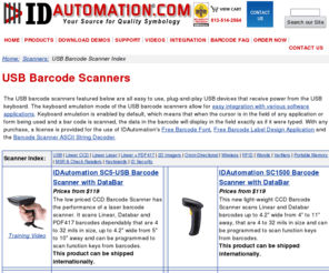 handheld-barcode-scanners.com: Barcode Imager & Scanner for Data Matrix, MaxiCode, PDF417 & Others
IDAutomation offers Quality USB Barcode Scanners at affordable prices from Hand Held Products, Symbol, Metrologic and Opticon.