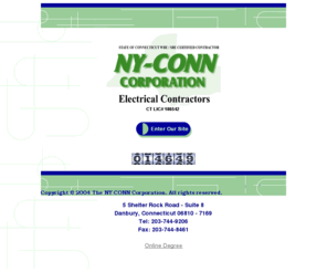 ny-conn-inc.info: ny-conn corporation
Certified WBE Electrical Contractor Specializing in Commercial, Industrial, Residential, Traffic Signalization, Highway Illumination, Design Build Data & Fiber Optics Projects.