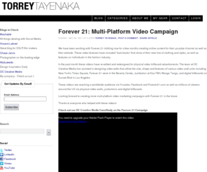 tayenaka.com: Torrey Tayenaka. Video. Photography. Marketing. - Blog
Torrey Tayenaka is an Orange County based film maker, marekting exec and entrepreneur.