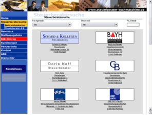 steuerberatersuchmaschine.com: www.steuerberater-suchmaschine.de: Portal für Steuerberater, Steuerzahler. Suche nach Steuerberatern mittels suchmaschine, Steuerzahler, Suche
www.steuerberater-suchmaschine.de: Portal für Steuerberater, Steuerzahler, Wirtschaftsprüfer, Anwälte, Unternehmen. Steuerberater Suche, Steuertipps, Steuernews, Steuertools, Abschreibung etc.